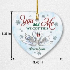 Personalized Ceramic Couple Swan Ornament You And Me We Got This -Gift Series Store personalized ceramic couple swan ornament you and me we got this pt03