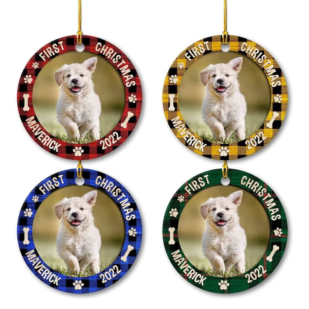 Personalized Ceramic Dog Ornament First Christmas 4 Personalized Ceramic Dog Ornament First Christmas - Image 2