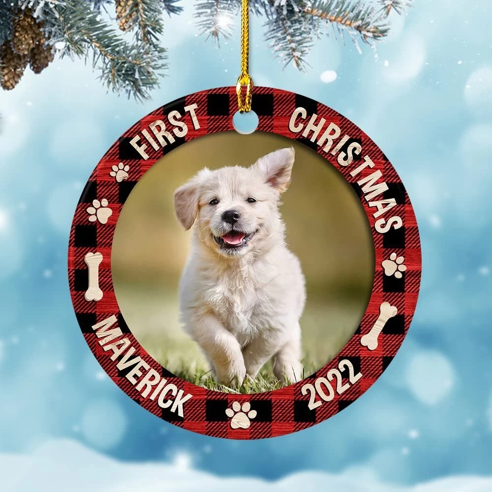 Personalized Ceramic Dog Ornament First Christmas 7 Personalized Ceramic Dog Ornament First Christmas - Image 5