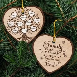 Personalized Ceramic Family Ornament Christmas -Gift Series Store personalized ceramic family ornament christmas pt05