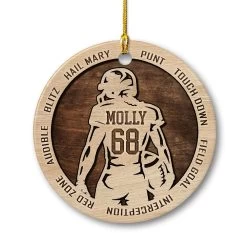 Personalized Ceramic Football Ornament Custom Name
