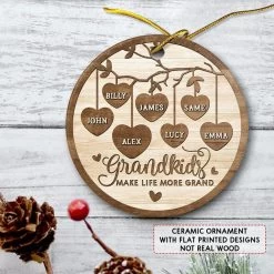 Personalized Ceramic Grandparents And Grandkids Ornament -Gift Series Store personalized ceramic grandparents and grandkids ornament pt03