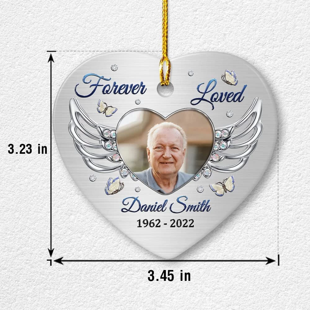 Personalized Ceramic Memorial Ornament Angel Wing Jewelry Style 6 Personalized Ceramic Memorial Ornament Angel Wing Jewelry Style - Image 4