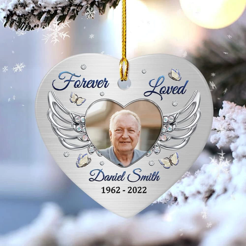 Personalized Ceramic Memorial Ornament Angel Wing Jewelry Style 7 Personalized Ceramic Memorial Ornament Angel Wing Jewelry Style - Image 5