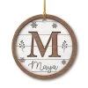 Personalized Ceramic Monogram Ornament Wooden Drawing -Gift Series Store personalized ceramic monogram ornament wooden drawing main