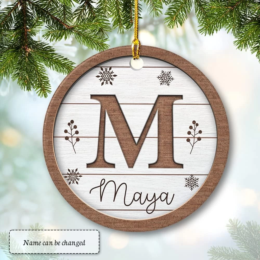 Personalized Ceramic Monogram Ornament Wooden Drawing 5 Personalized Ceramic Monogram Ornament Wooden Drawing - Image 3