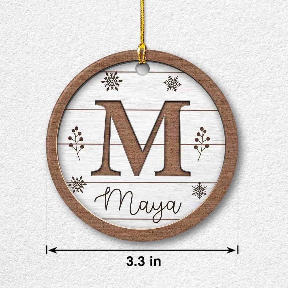 Personalized Ceramic Monogram Ornament Wooden Drawing 8 Personalized Ceramic Monogram Ornament Wooden Drawing - Image 6