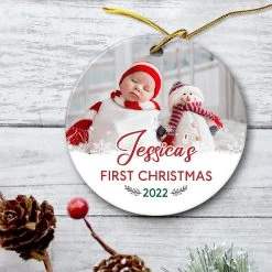 Personalized Ceramic Ornament Baby's Girl First Christmas -Gift Series Store personalized ceramic ornament babys girl first christmas pt02
