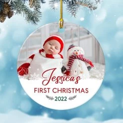 Personalized Ceramic Ornament Baby's Girl First Christmas -Gift Series Store personalized ceramic ornament babys girl first christmas pt04