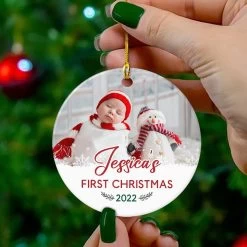 Personalized Ceramic Ornament Baby's Girl First Christmas -Gift Series Store personalized ceramic ornament babys girl first christmas pt05