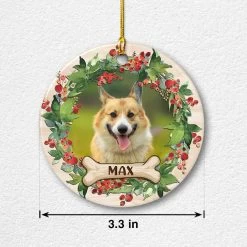 Personalized Ceramic Ornament Dog Custom Dog Photo Keepsake -Gift Series Store personalized ceramic ornament dog custom dog photo keepsake pt03