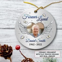Personalized Ceramic Ornament Memorial Angel Wing -Gift Series Store personalized ceramic ornament memorial angel wing pt02