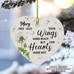 Personalized Ceramic Ornament Memorial Grandma Heart Shape -Gift Series Store personalized ceramic ornament memorial grandma heart shape pt02