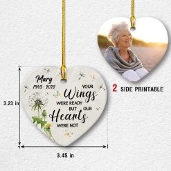 Personalized Ceramic Ornament Memorial Grandma Heart Shape -Gift Series Store personalized ceramic ornament memorial grandma heart shape pt03