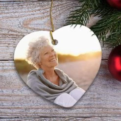 Personalized Ceramic Ornament Memorial Grandma Heart Shape -Gift Series Store personalized ceramic ornament memorial grandma heart shape pt04