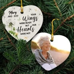 Personalized Ceramic Ornament Memorial Grandma Heart Shape -Gift Series Store personalized ceramic ornament memorial grandma heart shape pt05