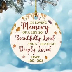 Personalized Ceramic Ornament Memorial In Loved One -Gift Series Store personalized ceramic ornament memorial in loved one pt04