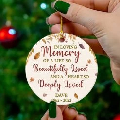 Personalized Ceramic Ornament Memorial In Loved One -Gift Series Store personalized ceramic ornament memorial in loved one pt05