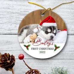 Personalized Ceramic Ornament Puppy First Christmas -Gift Series Store personalized ceramic ornament puppy first christmas pt03