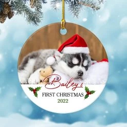 Personalized Ceramic Ornament Puppy First Christmas -Gift Series Store personalized ceramic ornament puppy first christmas pt04