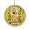 Personalized Ceramic Softball Ornament & Number -Gift Series Store personalized ceramic softball ornament number main