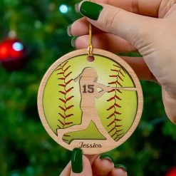 Personalized Ceramic Softball Ornament & Number -Gift Series Store personalized ceramic softball ornament number pt05