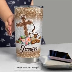Personalized Coffee Tumbler Jesus And Coffee Faith Glitter Gifts Idea -Gift Series Store personalized coffee tumbler jesus and coffee faith glitter gifts idea pt04