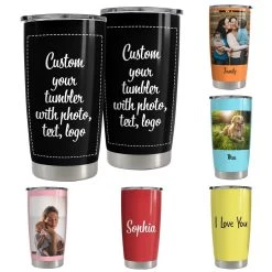 Personalized Couple Tumbler Custom With Picture Text Logo For Boy Girl