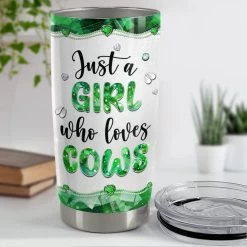 Personalized Cow Tumbler Jewelry Style Girl Loves Cows Animal Lover -Gift Series Store personalized cow tumbler jewelry style girl loves cows animal lover pt02