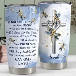 Personalized Cross And Dragonfly Tumbler Jewelry Style For Friend -Gift Series Store personalized cross and dragonfly tumbler jewelry style for friend pt04