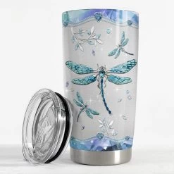 Personalized Dragonfly Tumbler With Lid Jewelry Style Gift For Lover -Gift Series Store personalized dragonfly tumbler with lid jewelry style gift for lover pt02