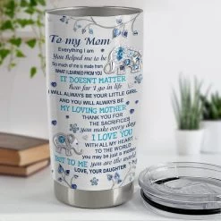 Personalized Elephant Tumbler Crystal Drawing From Daughter To Mom -Gift Series Store personalized elephant tumbler crystal drawing from daughter to mom pt02
