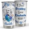 Personalized Elephant Tumbler I Just Freaking Love Elephants Custom Name -Gift Series Store personalized elephant tumbler i just freaking love elephants custom name main