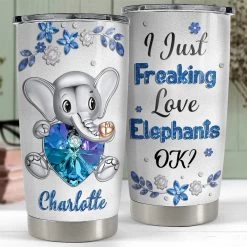 Personalized Elephant Tumbler I Just Freaking Love Elephants Custom Name 10 Personalized Elephant Tumbler I Just Freaking Love Elephants Custom Name -Gift Series Store personalized elephant tumbler i just freaking love elephants custom name pt01