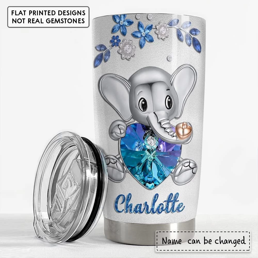 Personalized Elephant Tumbler I Just Freaking Love Elephants Custom Name 7 Personalized Elephant Tumbler I Just Freaking Love Elephants Custom Name - Image 5