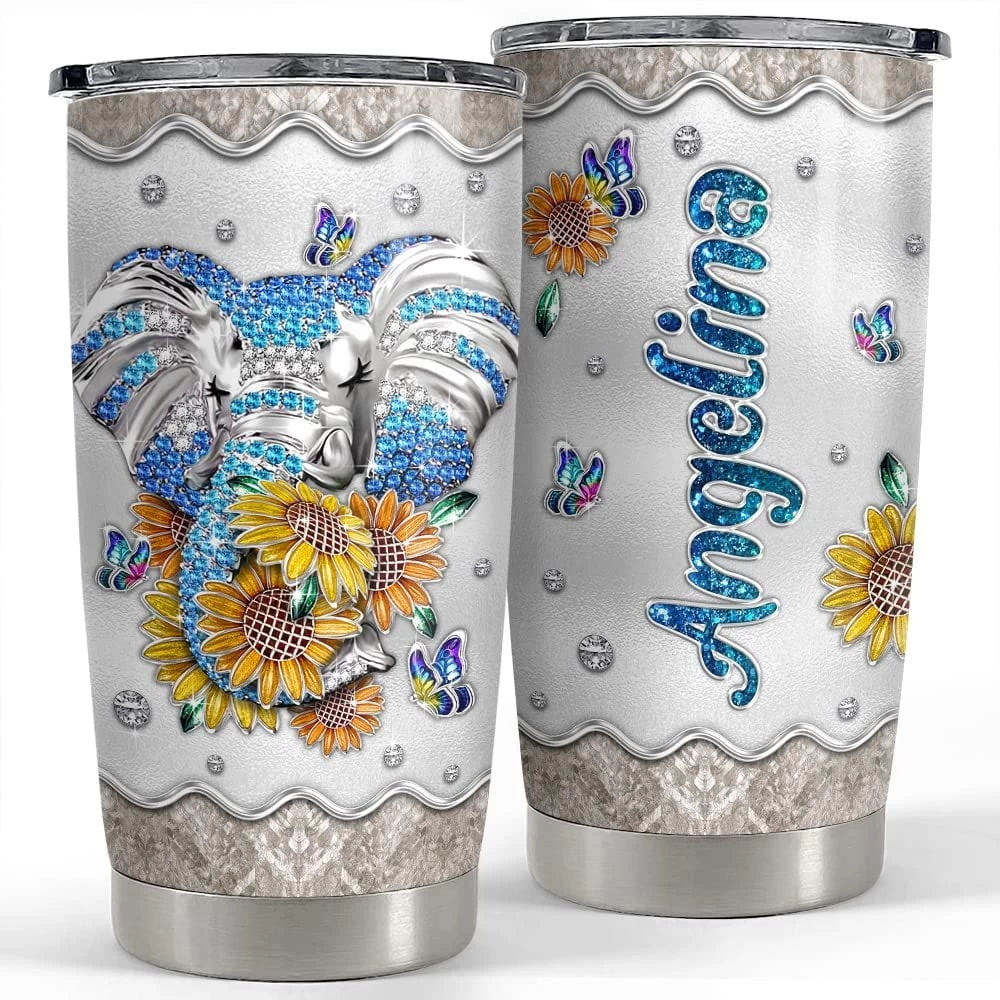 Personalized Elephant Tumbler Jewelry Style And Sunshine Gift Idea 3 Personalized Elephant Tumbler Jewelry Style And Sunshine Gift Idea