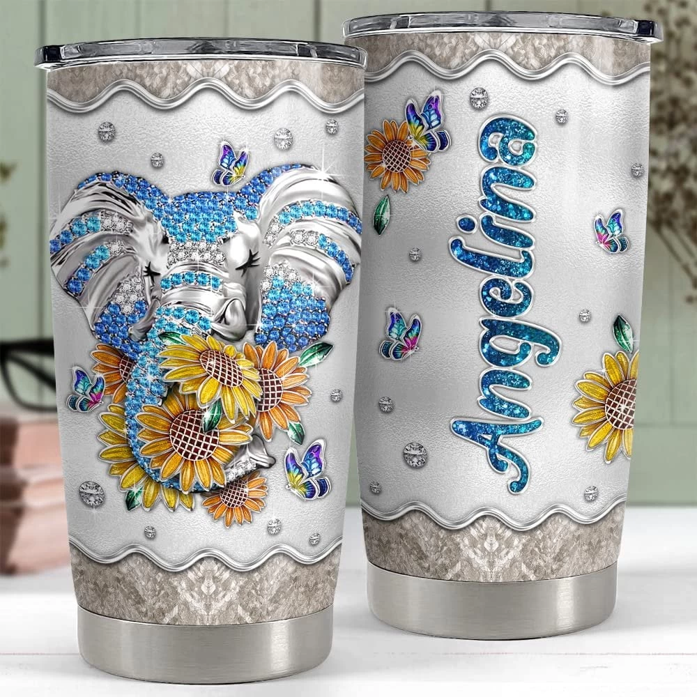 Personalized Elephant Tumbler Jewelry Style And Sunshine Gift Idea 7 Personalized Elephant Tumbler Jewelry Style And Sunshine Gift Idea - Image 5
