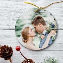 Personalized First Christmas Married Ornament Custom Photo -Gift Series Store personalized first christmas married ornament custom photo pt03