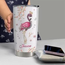 Personalized Flamingo Tumbler Be A Flamingo Stay Balanced -Gift Series Store personalized flamingo tumbler be a flamingo stay balanced pt03