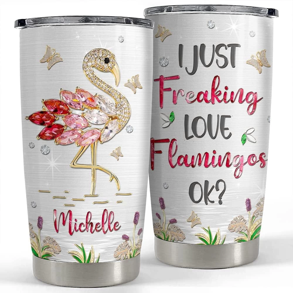 Personalized Flamingo Tumbler Pink Flamingo Jewelry For Animal Lover 3 Personalized Flamingo Tumbler Pink Flamingo Jewelry For Animal Lover