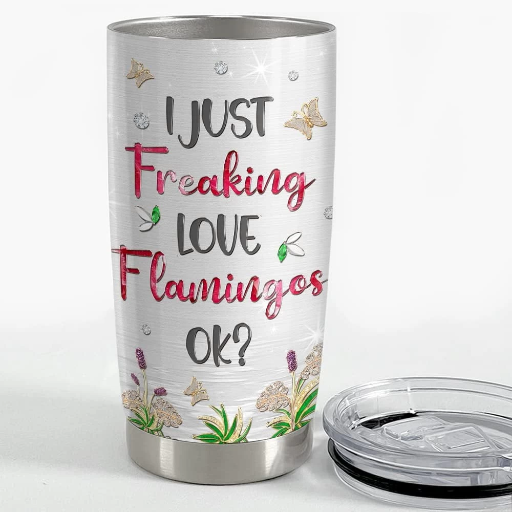 Personalized Flamingo Tumbler Pink Flamingo Jewelry For Animal Lover 5 Personalized Flamingo Tumbler Pink Flamingo Jewelry For Animal Lover - Image 3