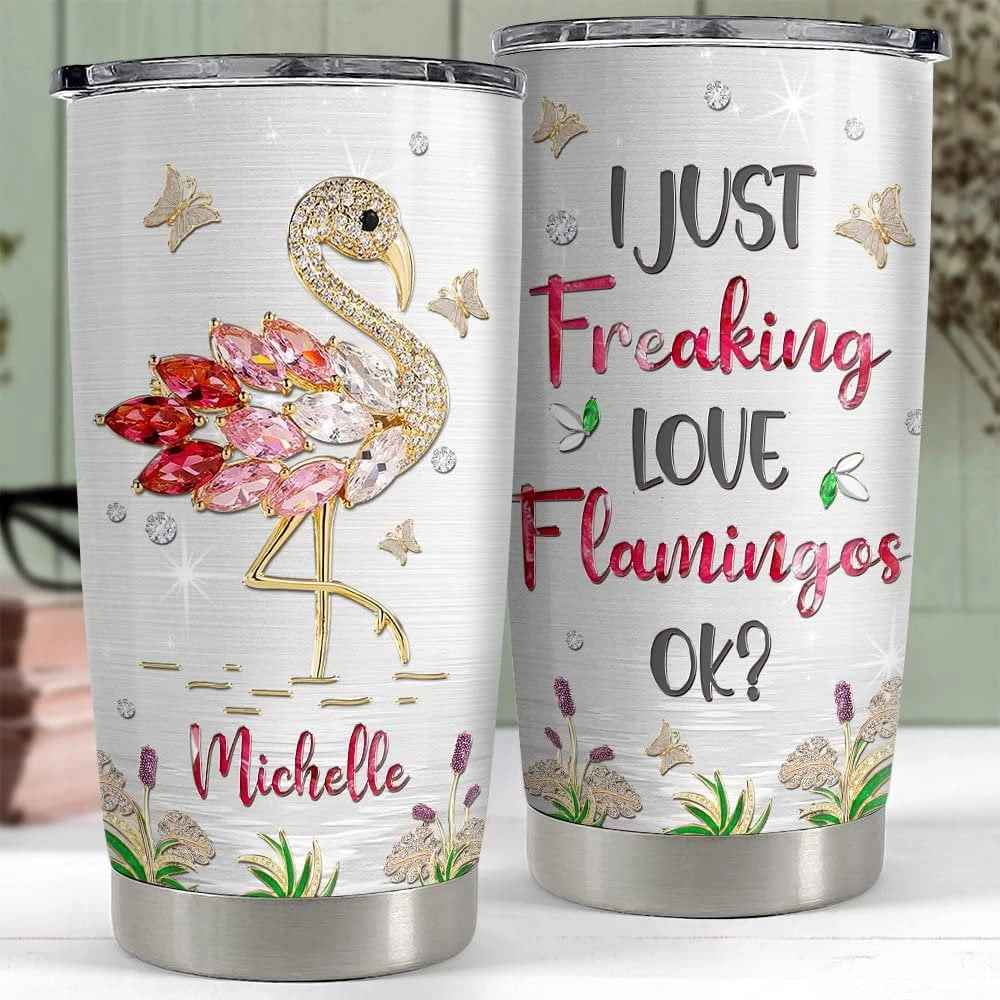 Personalized Flamingo Tumbler Pink Flamingo Jewelry For Animal Lover 7 Personalized Flamingo Tumbler Pink Flamingo Jewelry For Animal Lover - Image 5