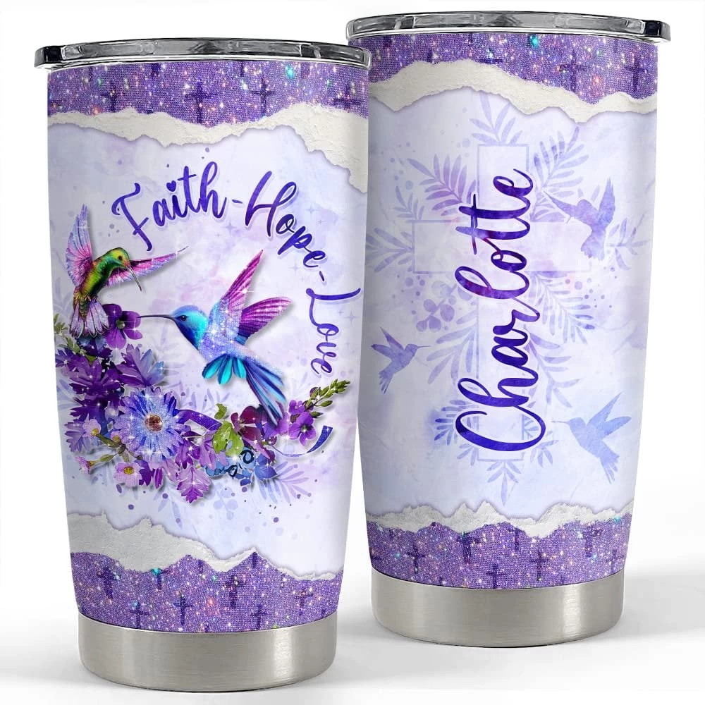 Personalized Hummingbird Tumbler Faith Hope Love Inspiration Gift 3 Personalized Hummingbird Tumbler Faith Hope Love Inspiration Gift