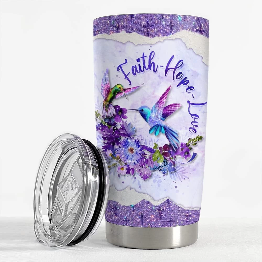 Personalized Hummingbird Tumbler Faith Hope Love Inspiration Gift 4 Personalized Hummingbird Tumbler Faith Hope Love Inspiration Gift - Image 2