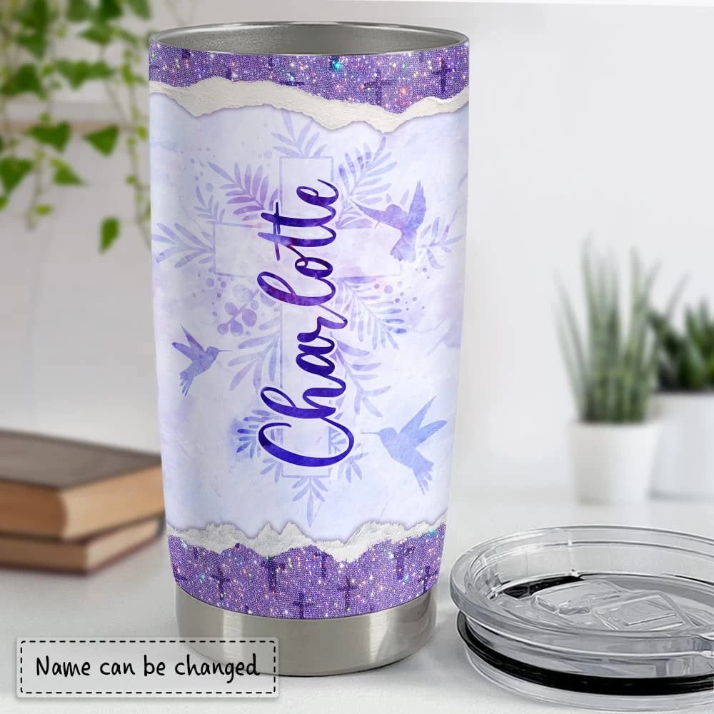 Personalized Hummingbird Tumbler Faith Hope Love Inspiration Gift 5 Personalized Hummingbird Tumbler Faith Hope Love Inspiration Gift - Image 3