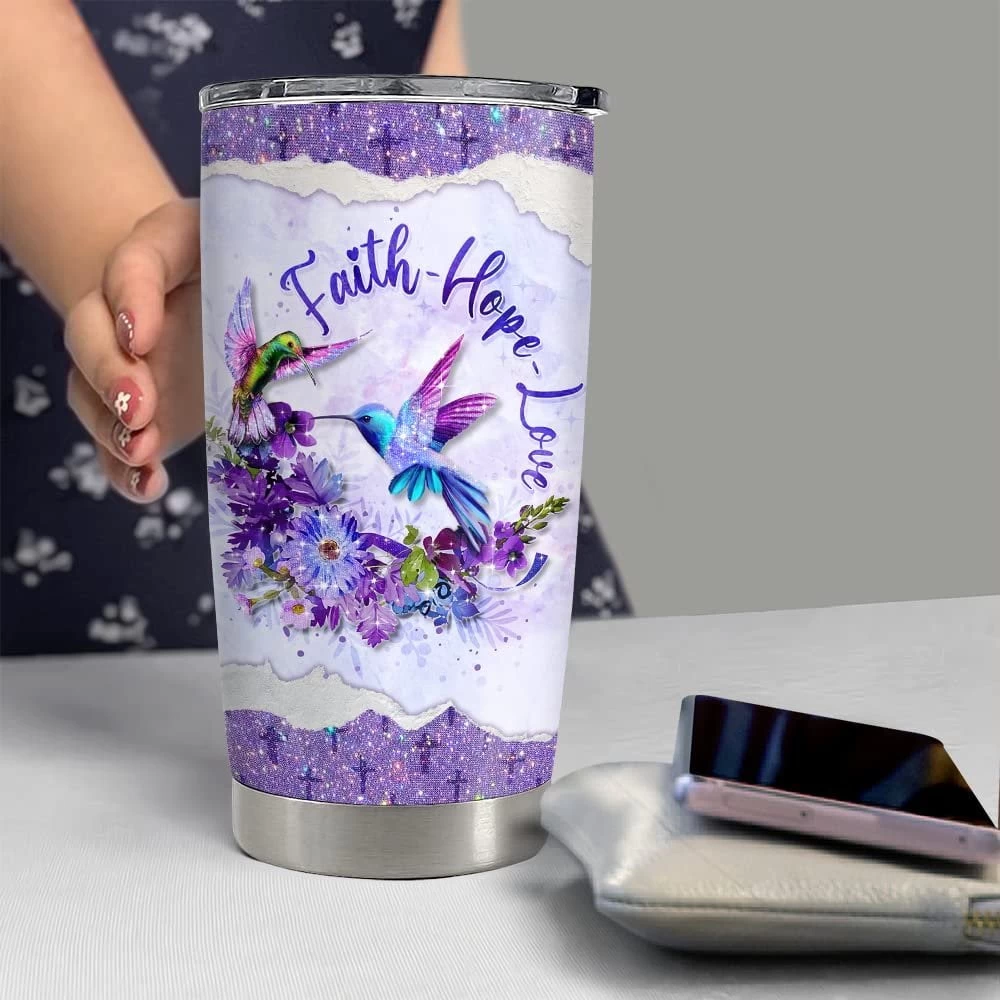 Personalized Hummingbird Tumbler Faith Hope Love Inspiration Gift 6 Personalized Hummingbird Tumbler Faith Hope Love Inspiration Gift - Image 4