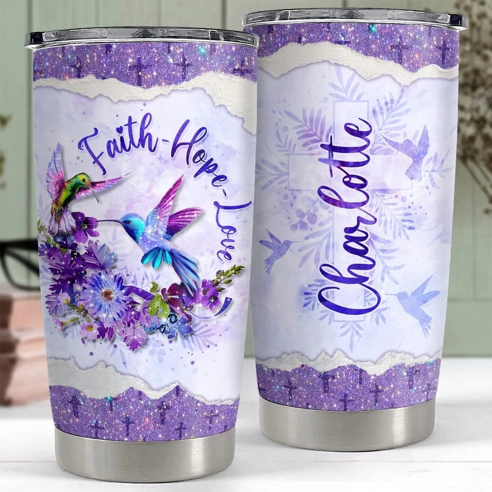 Personalized Hummingbird Tumbler Faith Hope Love Inspiration Gift 7 Personalized Hummingbird Tumbler Faith Hope Love Inspiration Gift - Image 5