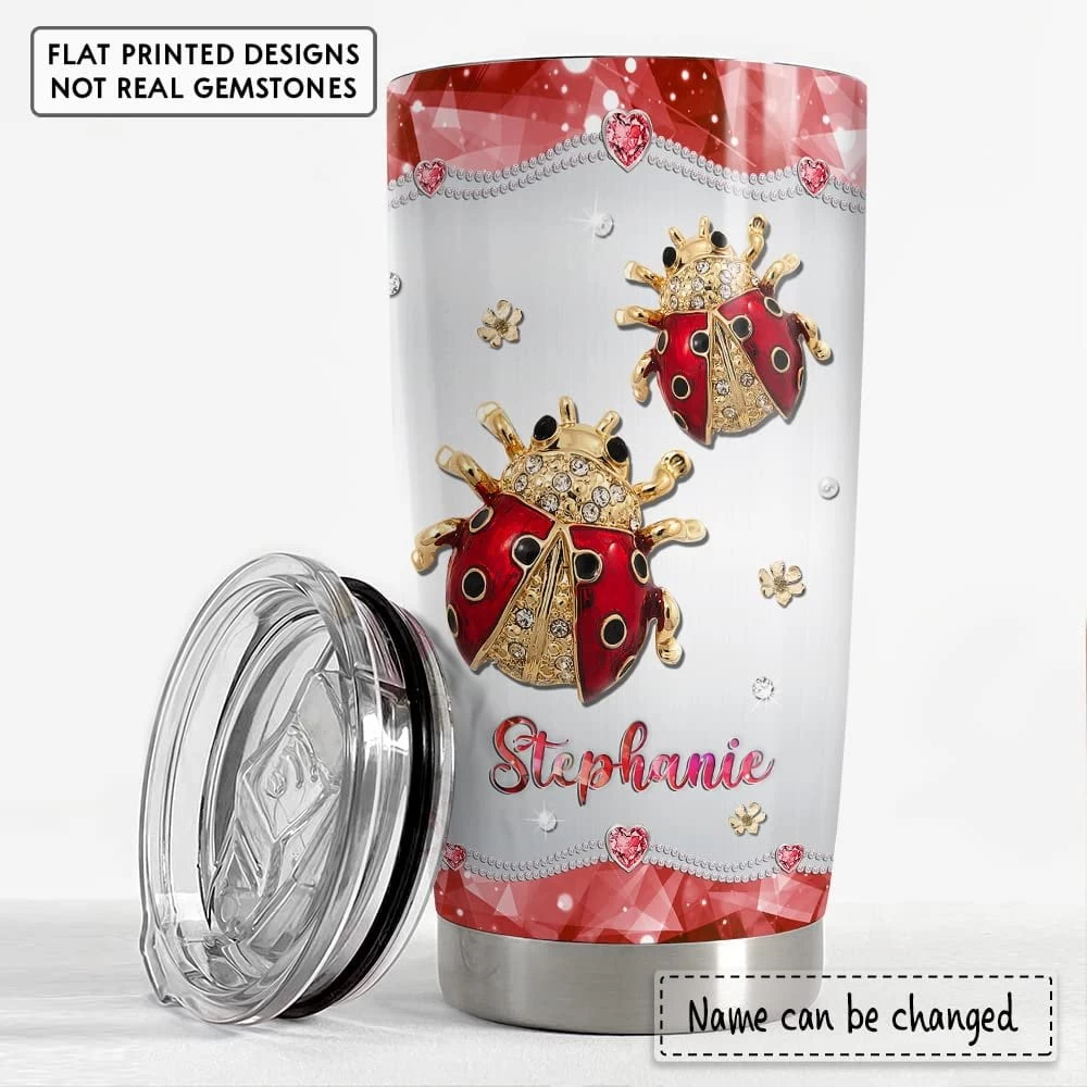 Personalized Ladybug Tumbler Jewelry Style Ladybugs Lover Animal Lover 4 Personalized Ladybug Tumbler Jewelry Style Ladybugs Lover Animal Lover - Image 2