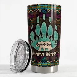 Personalized Mama Bear Mom Tumbler Native American Print Mother Gifts -Gift Series Store personalized mama bear mom tumbler native american print mother gifts pt02