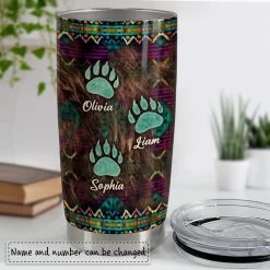 Personalized Mama Bear Mom Tumbler Native American Print Mother Gifts -Gift Series Store personalized mama bear mom tumbler native american print mother gifts pt03
